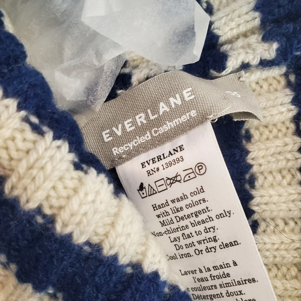 Lot of 3 Unisex Cashmere (2) & Wool (1) Ribbed Knit Beanies One Size New Tags